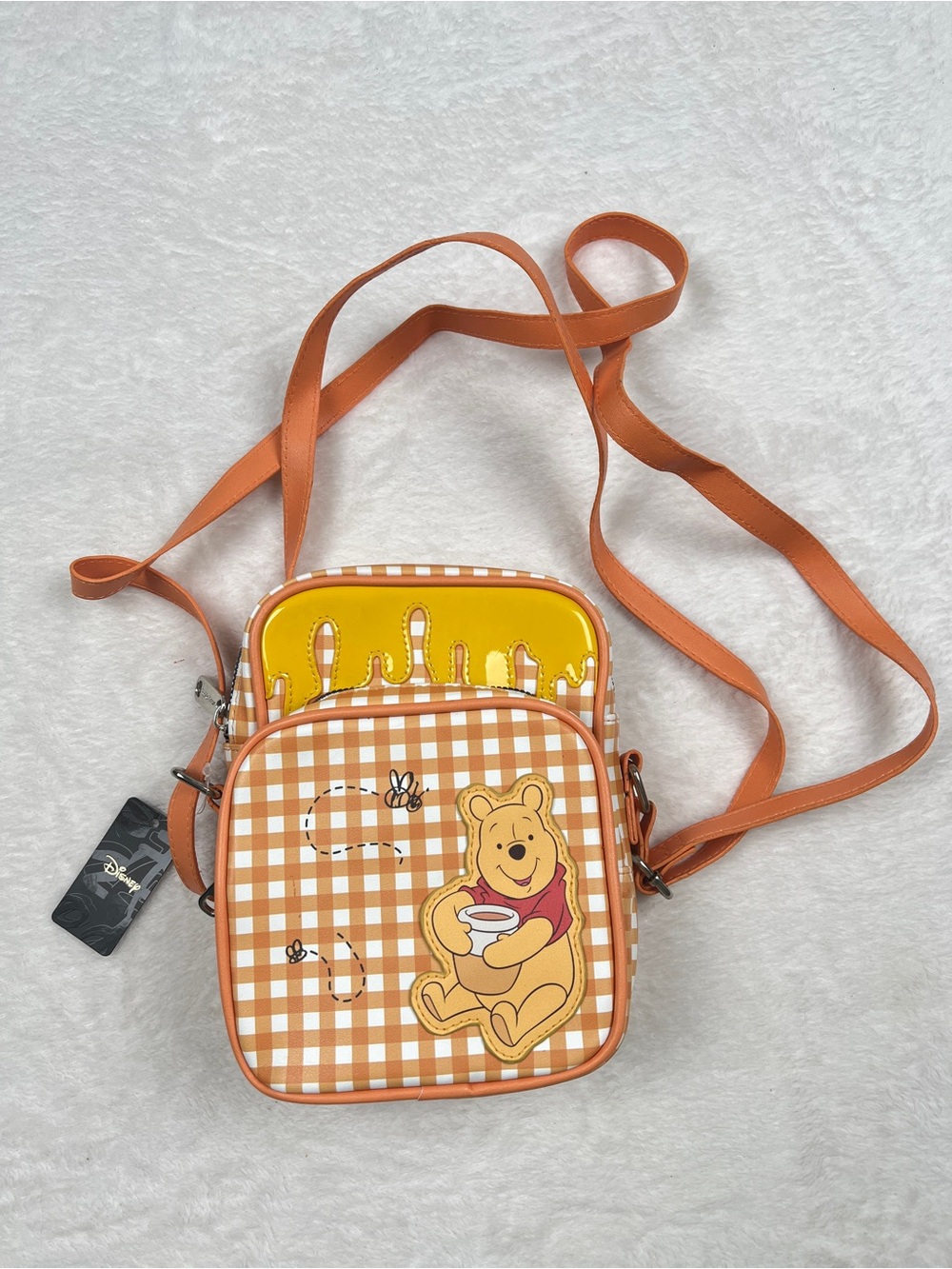Buckle-Down Disney Winnie the Pooh Honey Gingham Crossbody Bag NWT